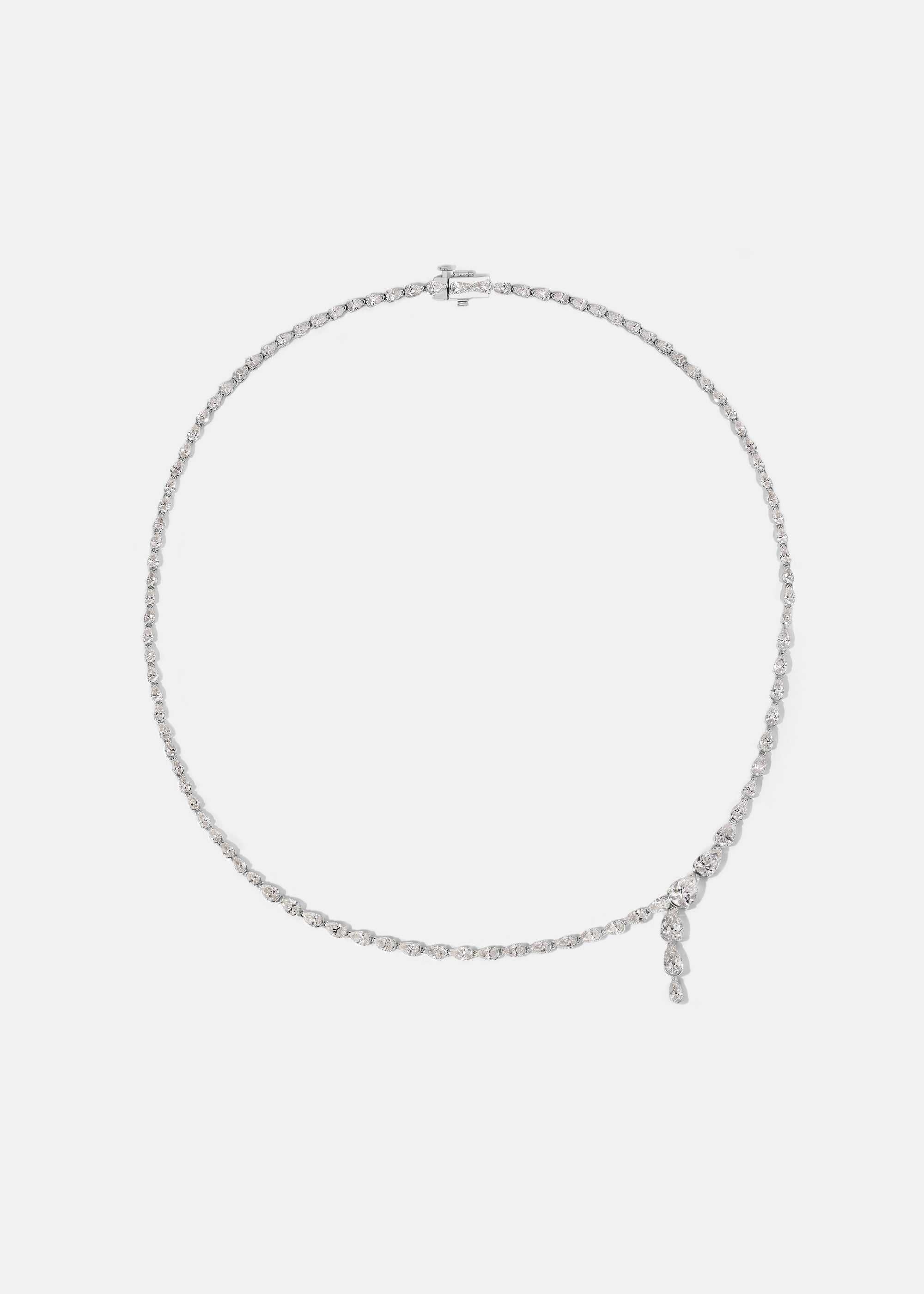 Pear Serif Eternity Necklace