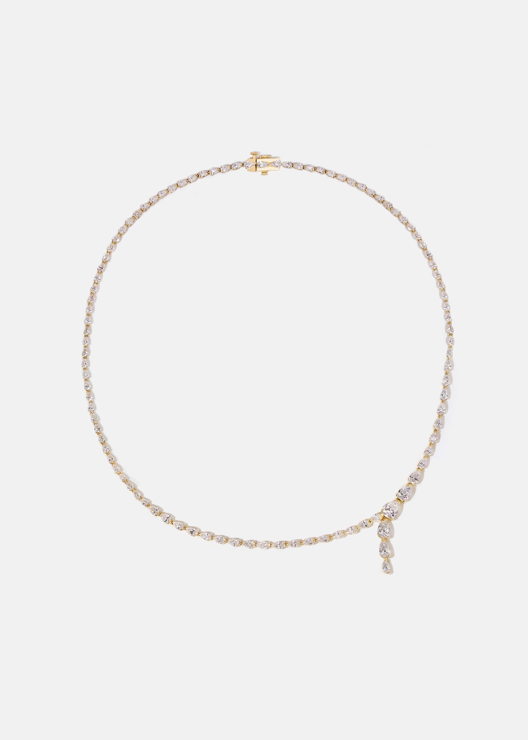 Pear Serif Eternity Necklace