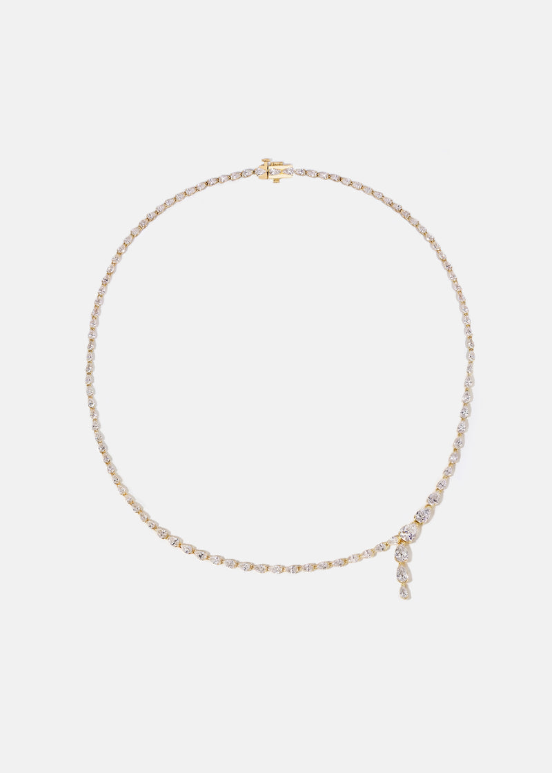 Pear Serif Eternity Necklace