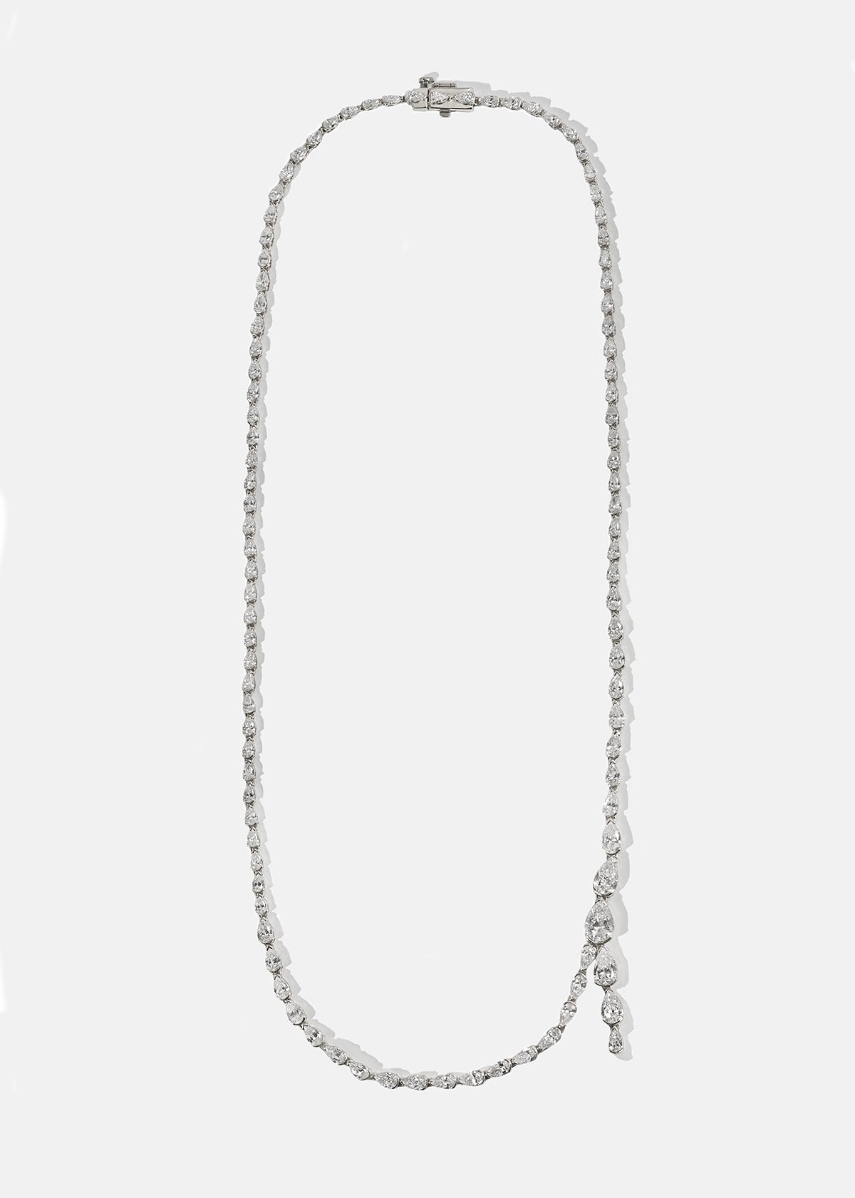 Pear Serif Eternity Necklace