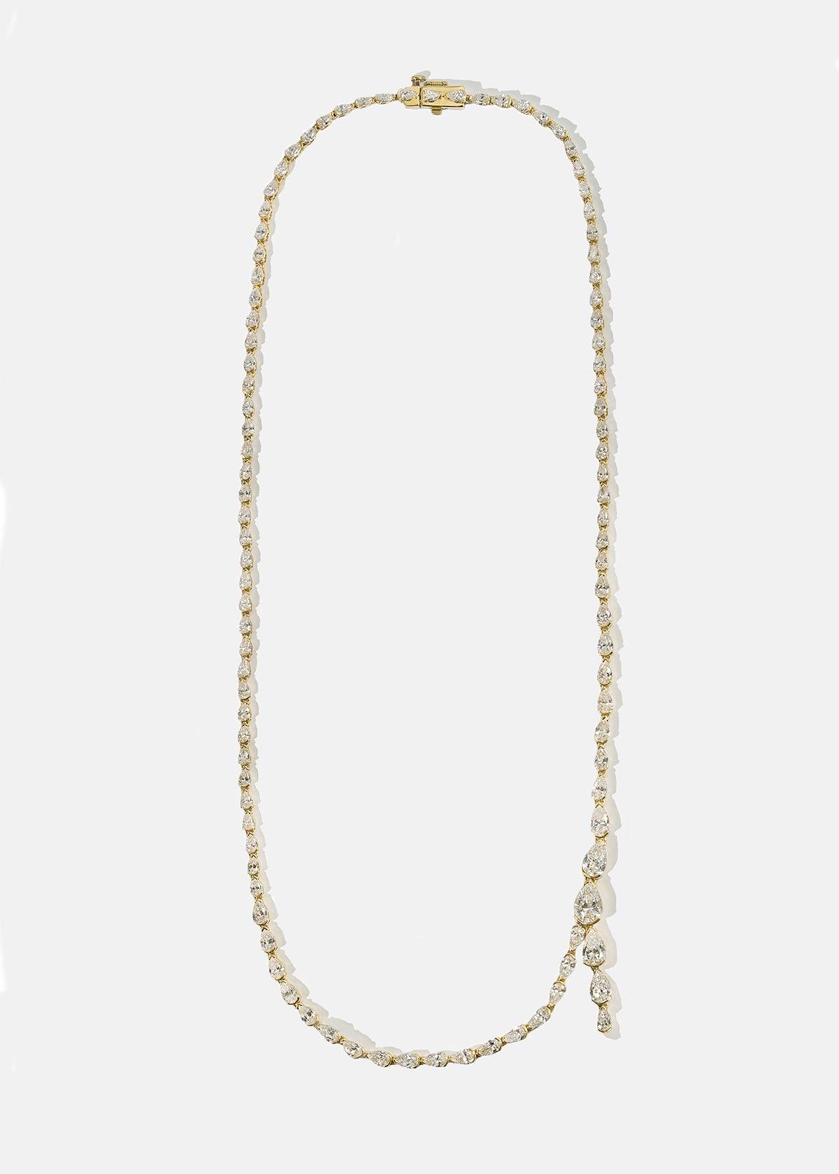 Pear Serif Eternity Necklace