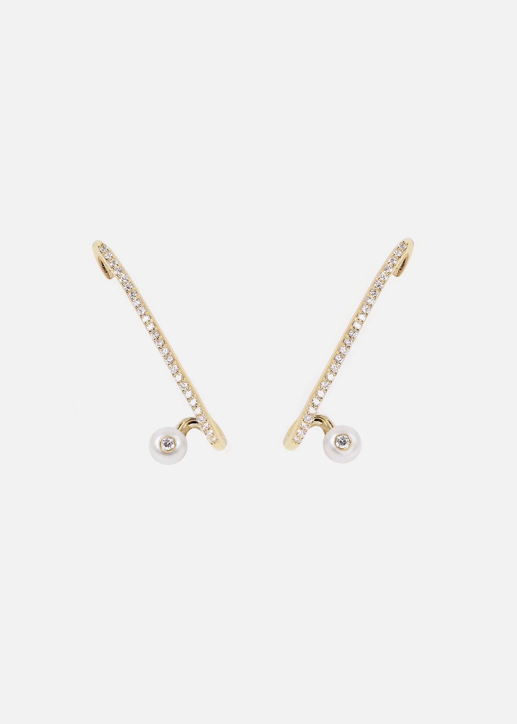 Crescendo Flare Pearl Pavé Earring