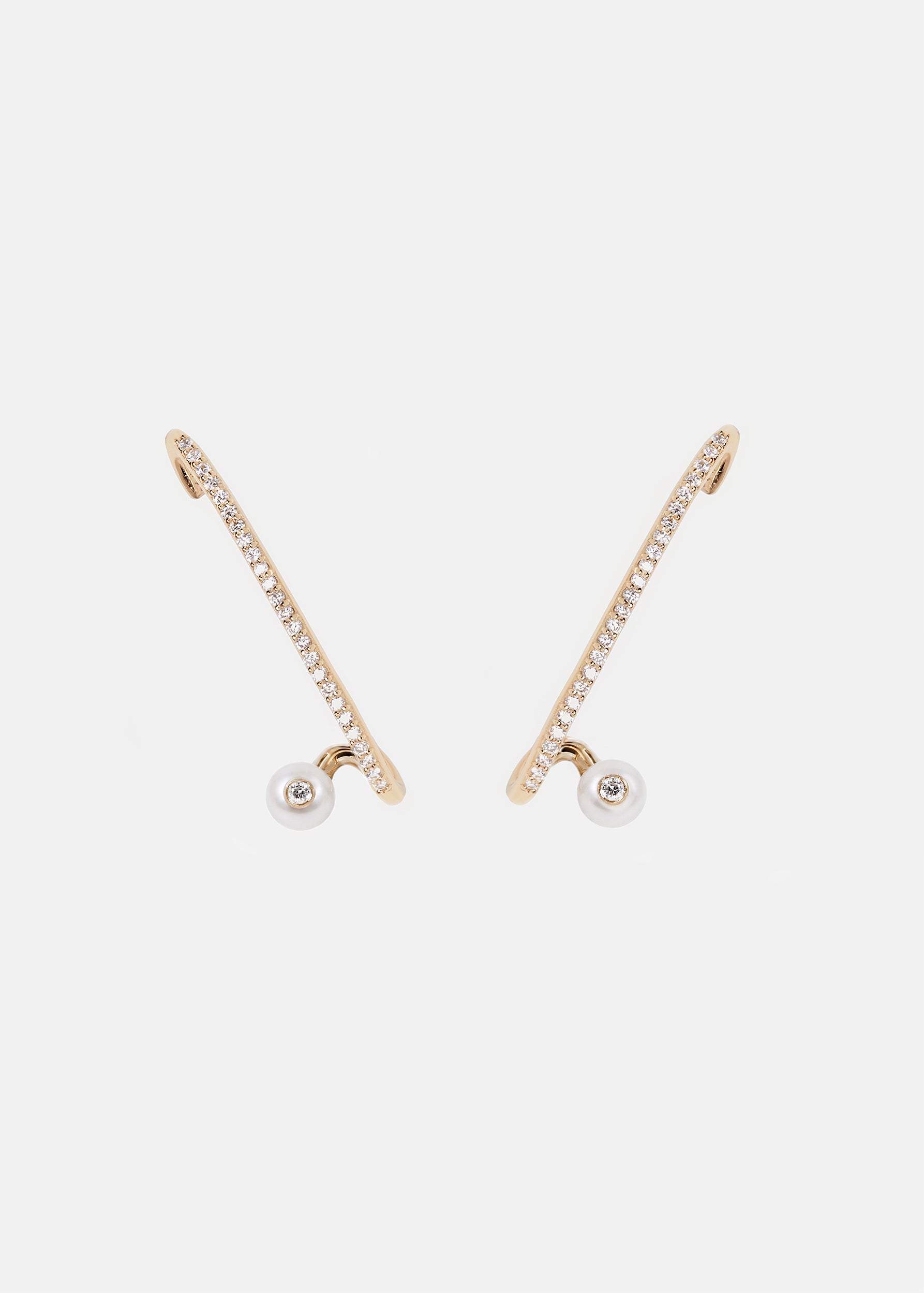 Crescendo Flare Pearl Pavé Earring