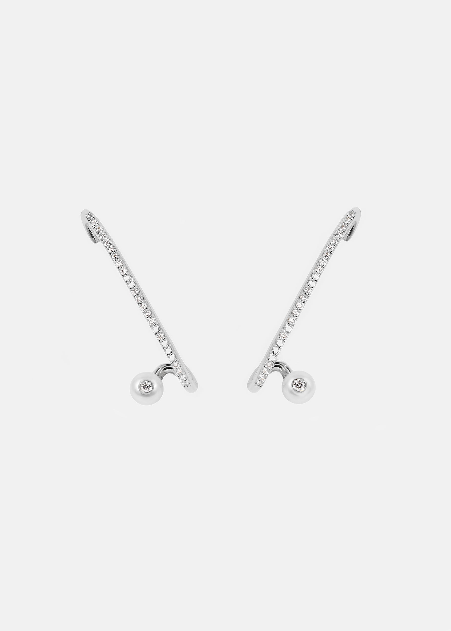 Crescendo Flare Pearl Pavé Earring