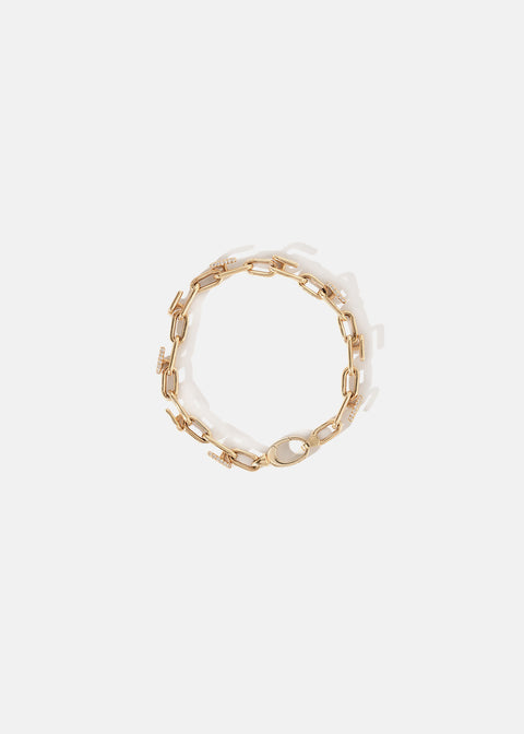Mono Half Pavé Chain Bracelet