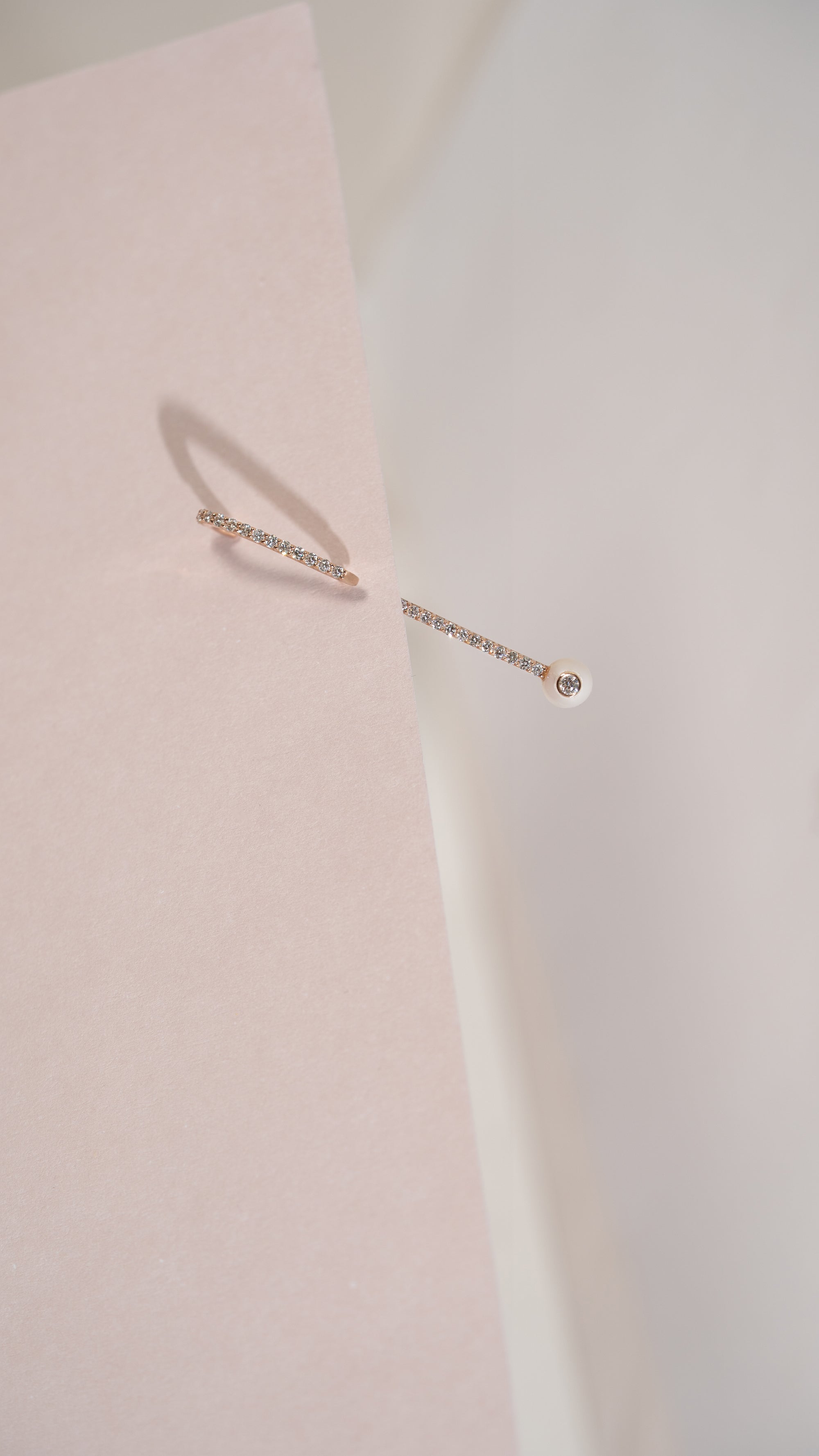 Petite Pearl Pavé Ear Pin