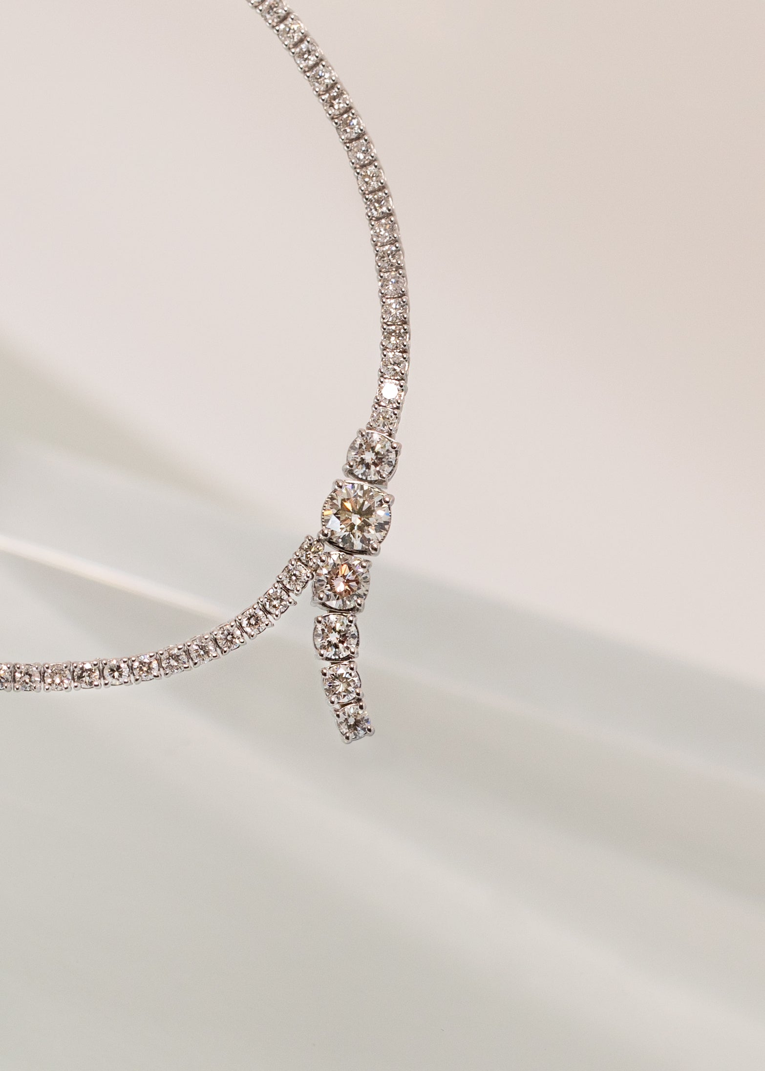 Petite Diamond Serif Eternity Necklace