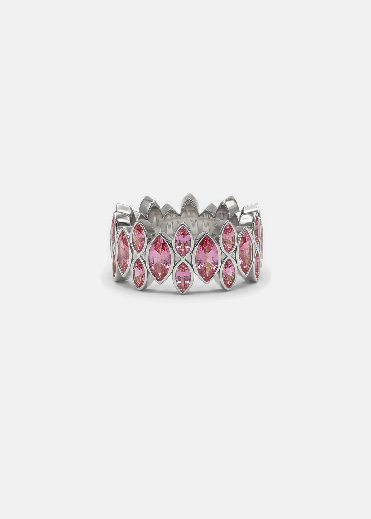 Pink Sapphire Marquise Cove Ring