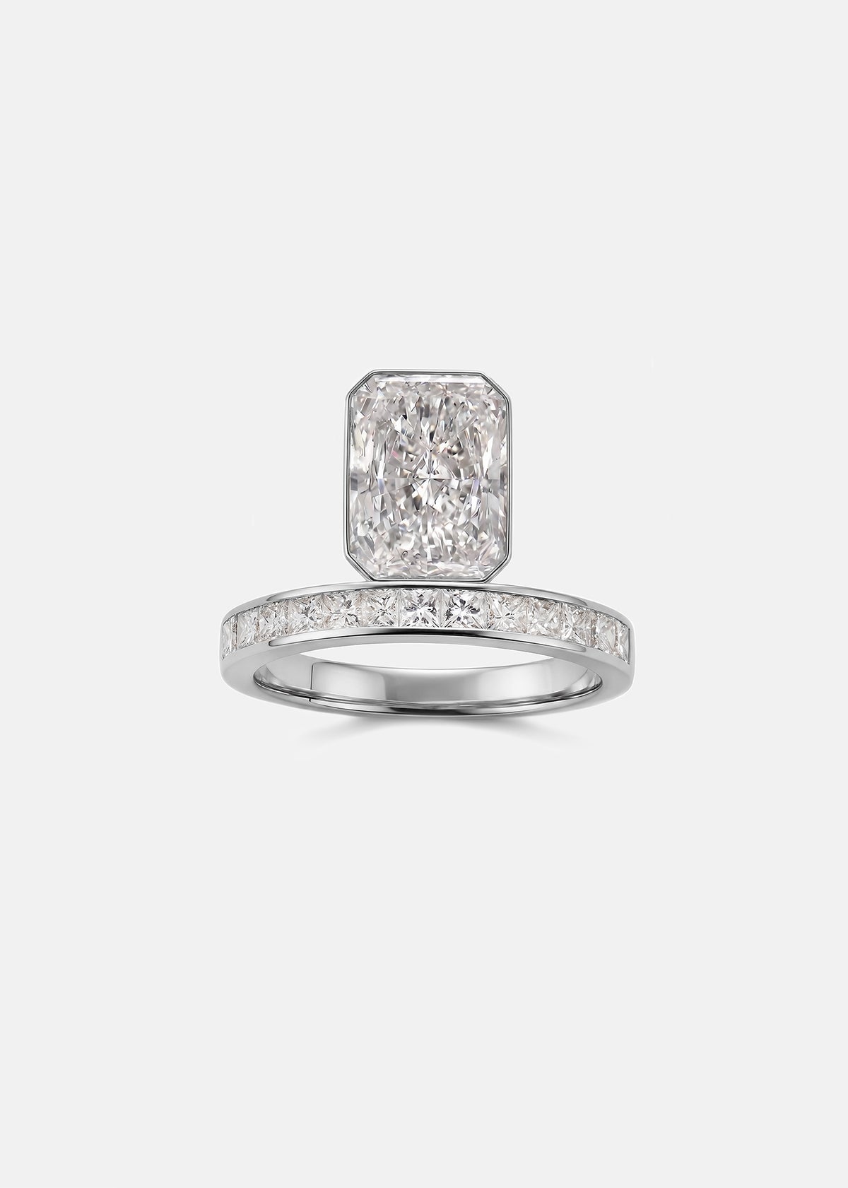 Radiant Diamond Peak Ring