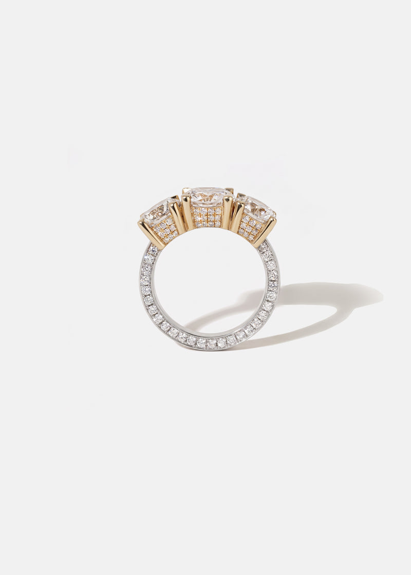 Three Stone Cerré Ring