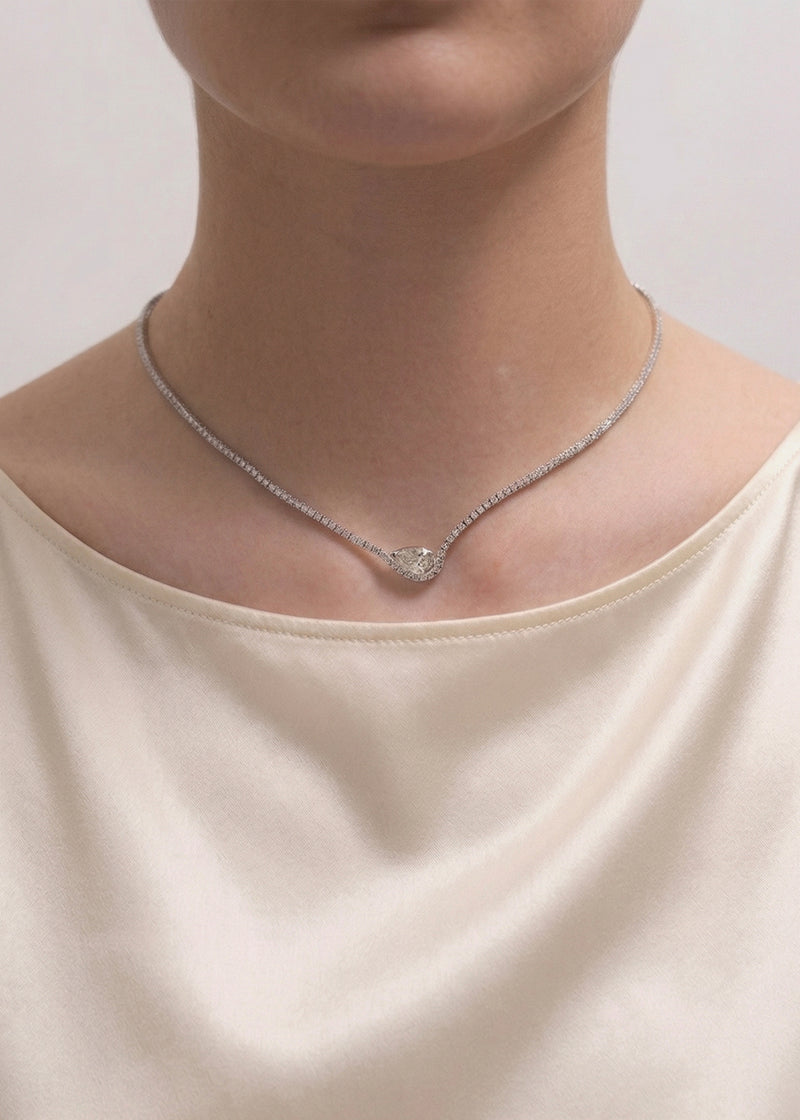 Pear Diamond Trace Eternity Necklace