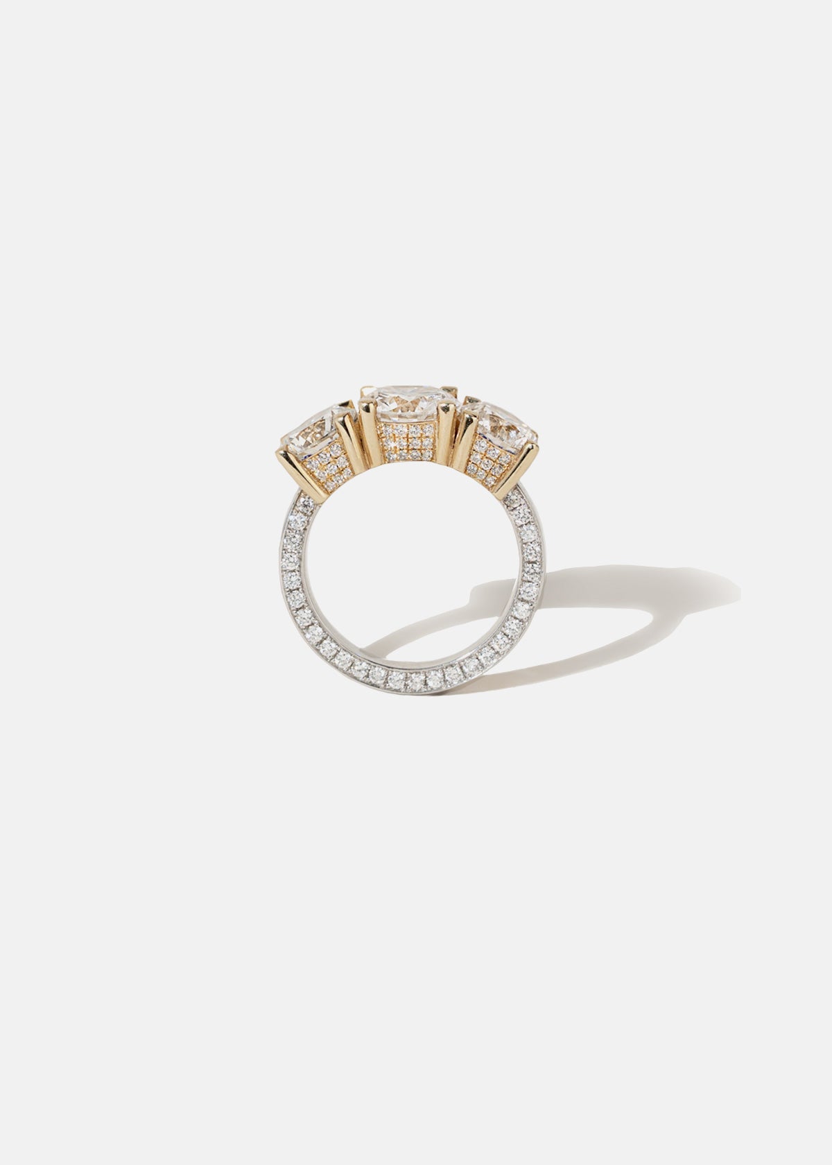 Three Stone Cerré Ring