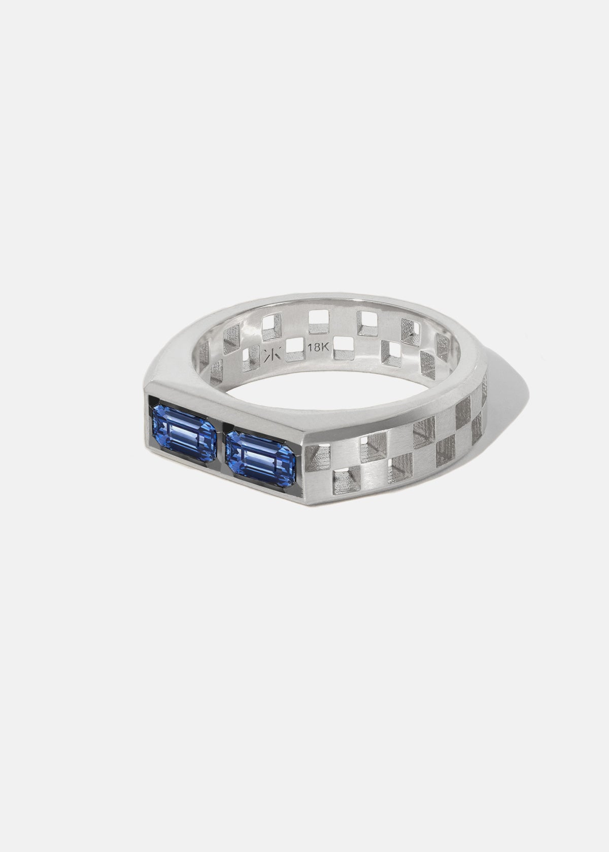 Anerise Signet Ring - Twin Sapphire