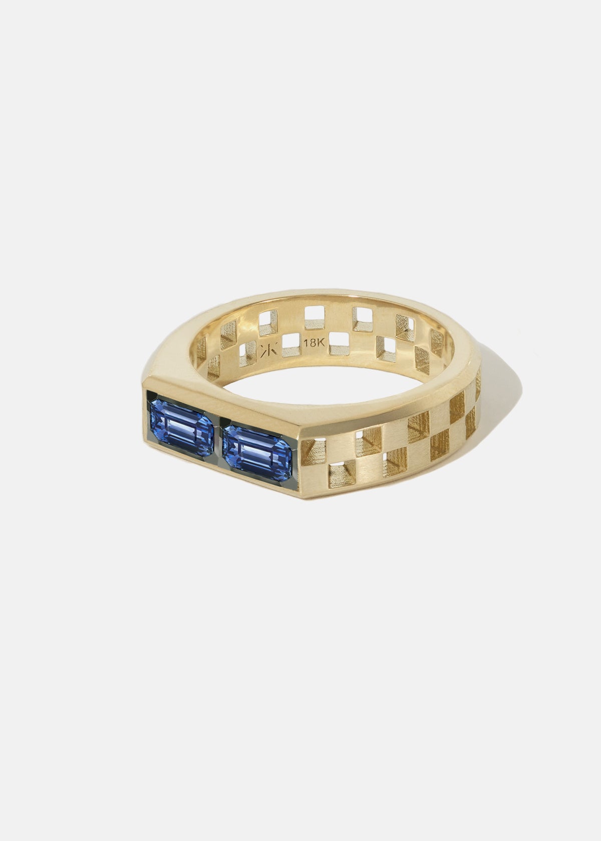 Anerise Signet Ring - Twin Sapphire
