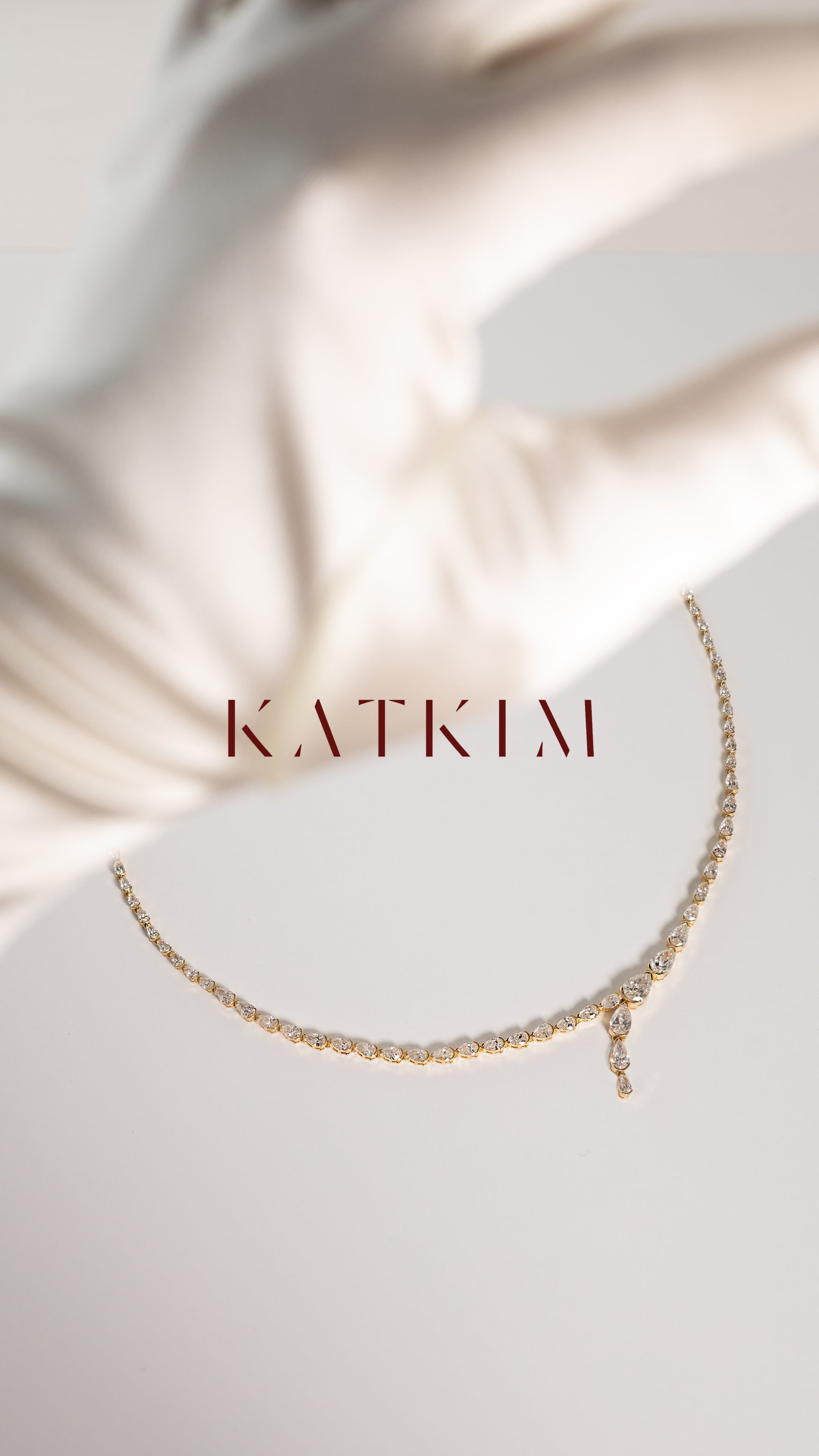Pear Serif Eternity Necklace