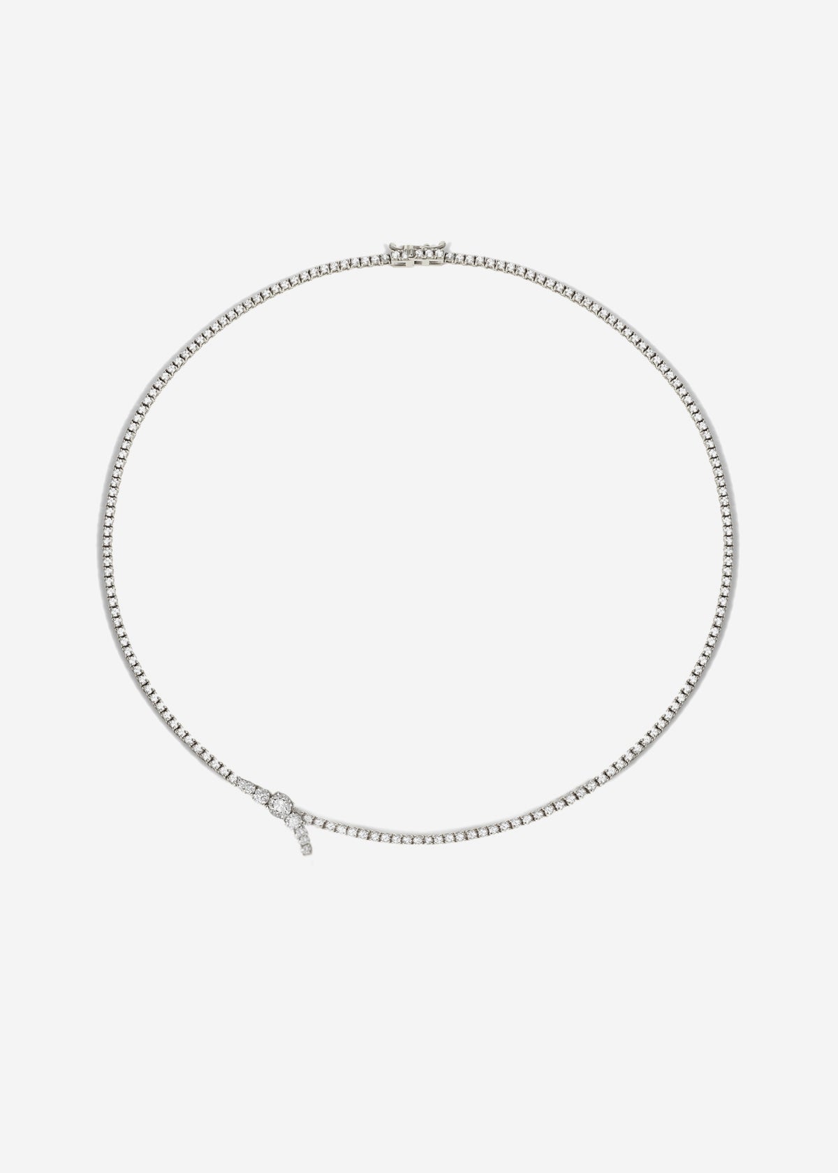 Petite Diamond Serif Eternity Necklace
