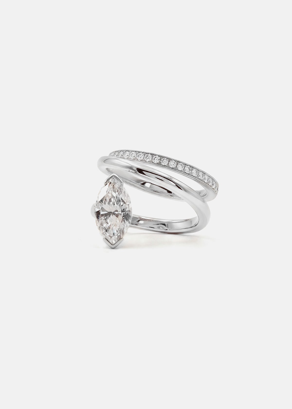 Marquise Double Flare Ring