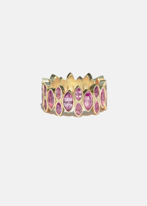 Pink Sapphire Marquise Cove Ring