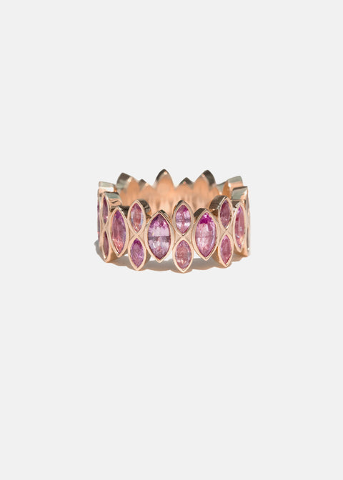 Pink Sapphire Marquise Cove Ring