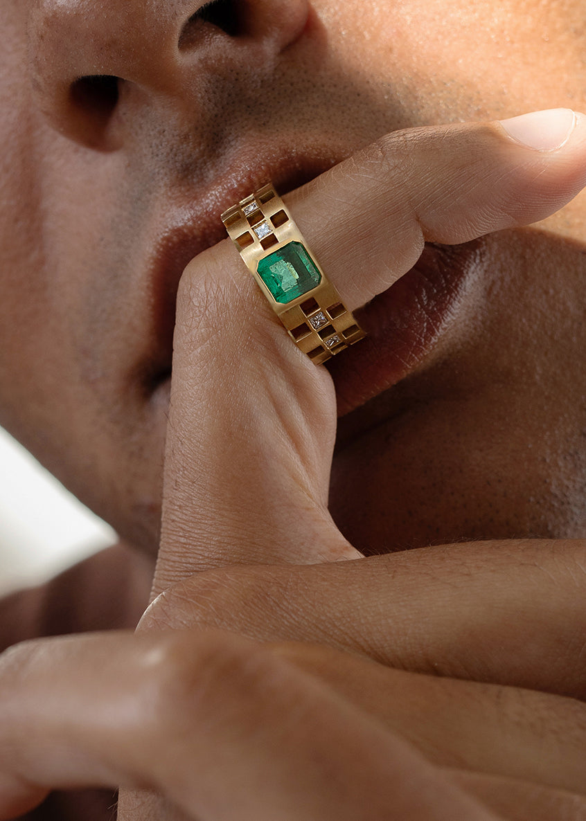 Asscher Emerald Anerise Ring