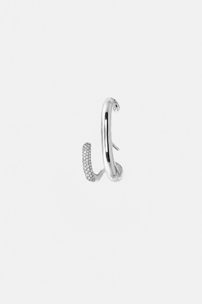 Mono Half Pavé Earring