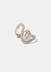 Oval Diamond Trace Pavé Ring