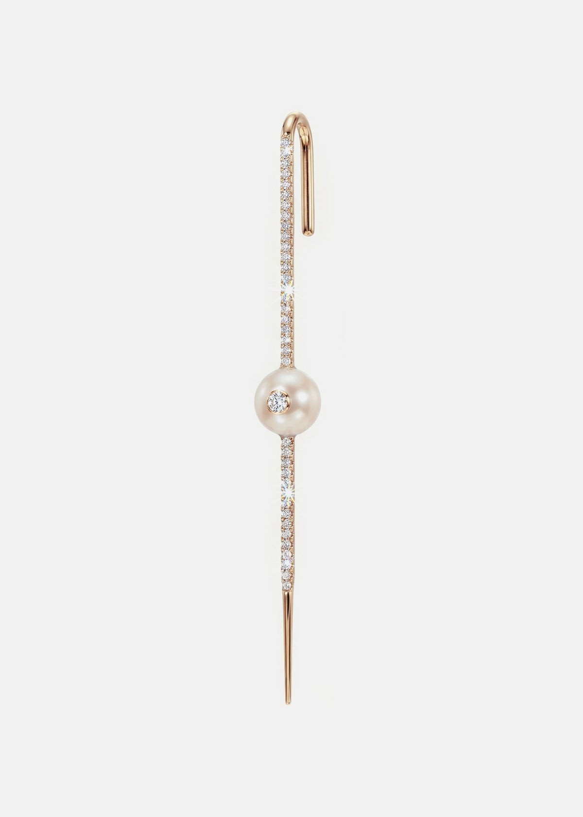Floating Pearl Pavé Ear Pin