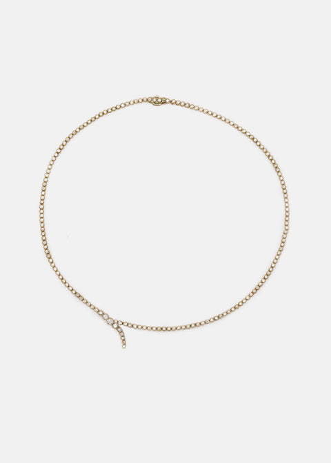 Petite Bezel Diamond Serif Eternity Necklace