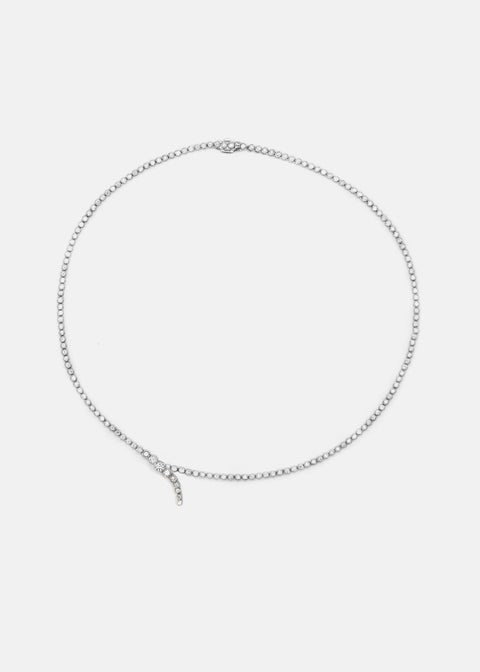 Petite Bezel Diamond Serif Eternity Necklace