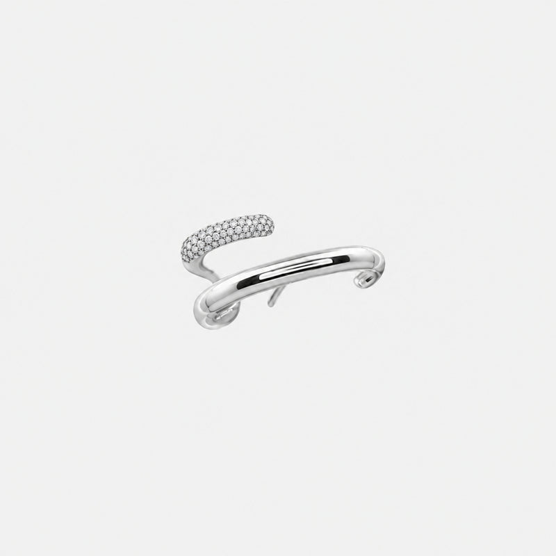 Mono Half Pavé Earring