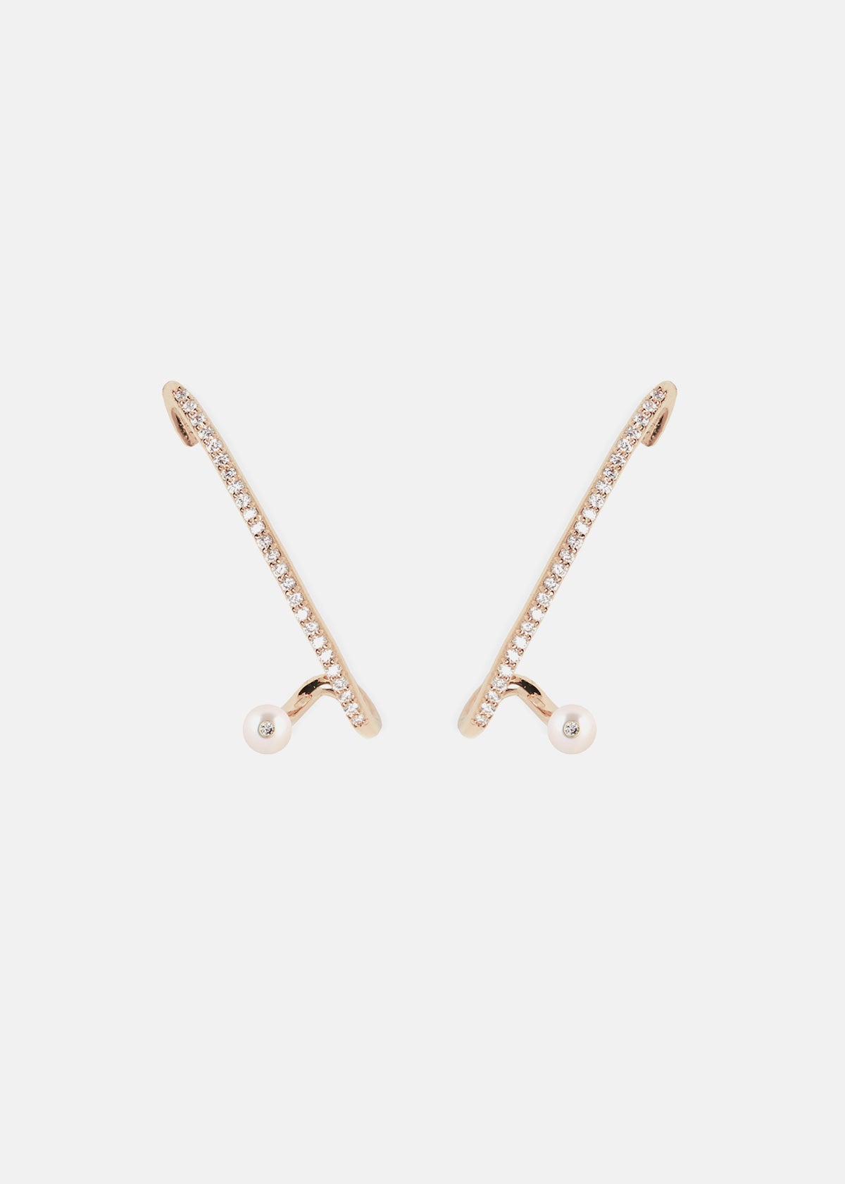 Crescendo Flare Pearl Pavé Earring