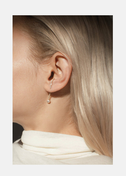 Petite Pearl Pavé Ear Pin