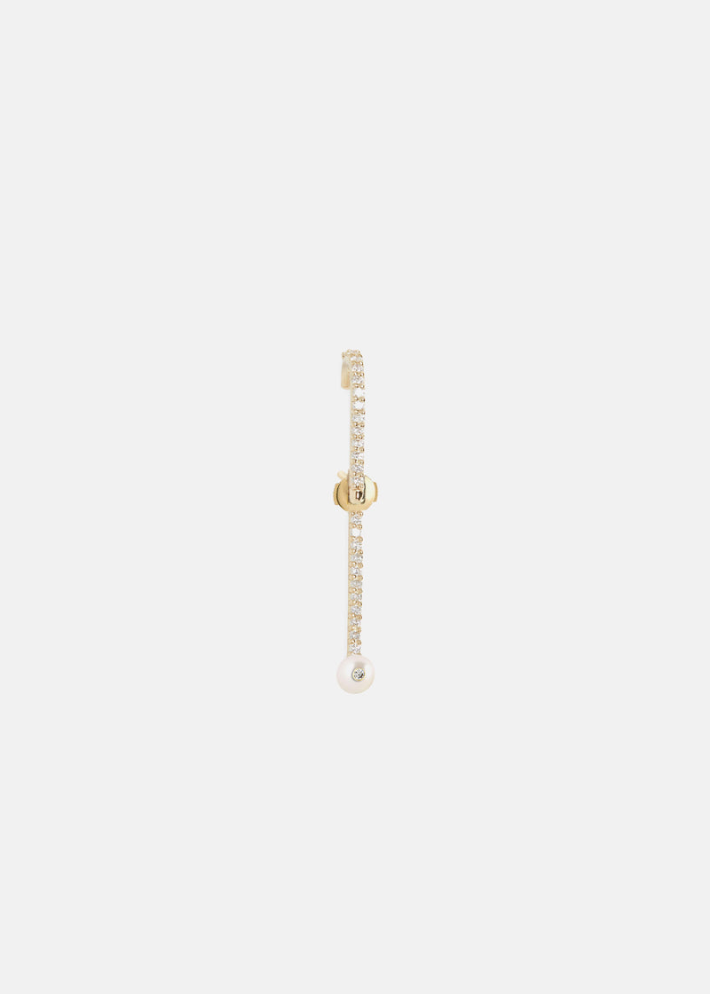 Petite Pearl Pavé Ear Pin