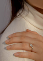 Emerald Diamond Peak Ring