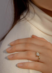 Emerald Diamond Peak Ring