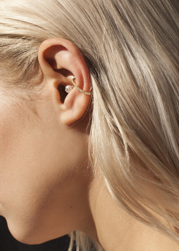 Crescendo Pearl Pavé Ear Cuff