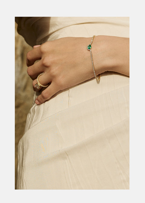 Emerald Trace Diamond Eternity Bracelet