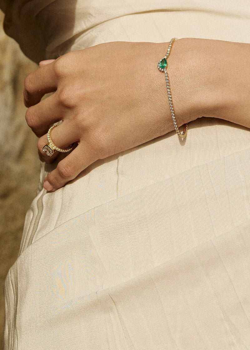 Emerald Trace Diamond Eternity Bracelet