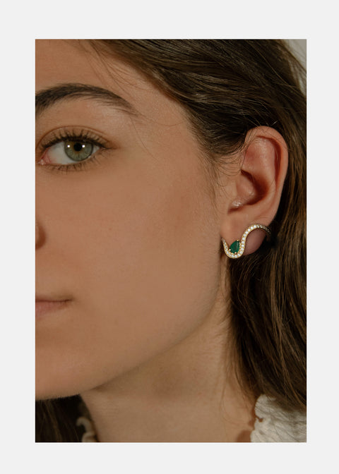Emerald Trace Pavé Earring