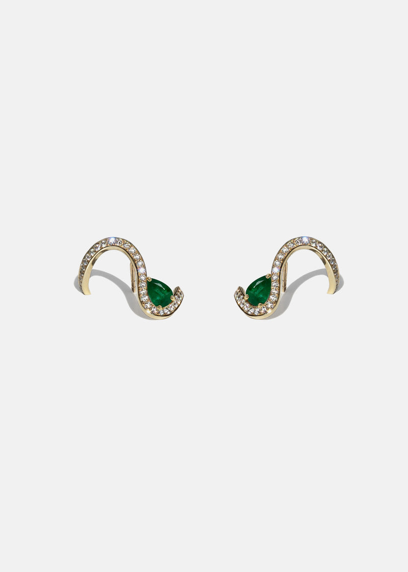 Emerald Trace Pavé Earring