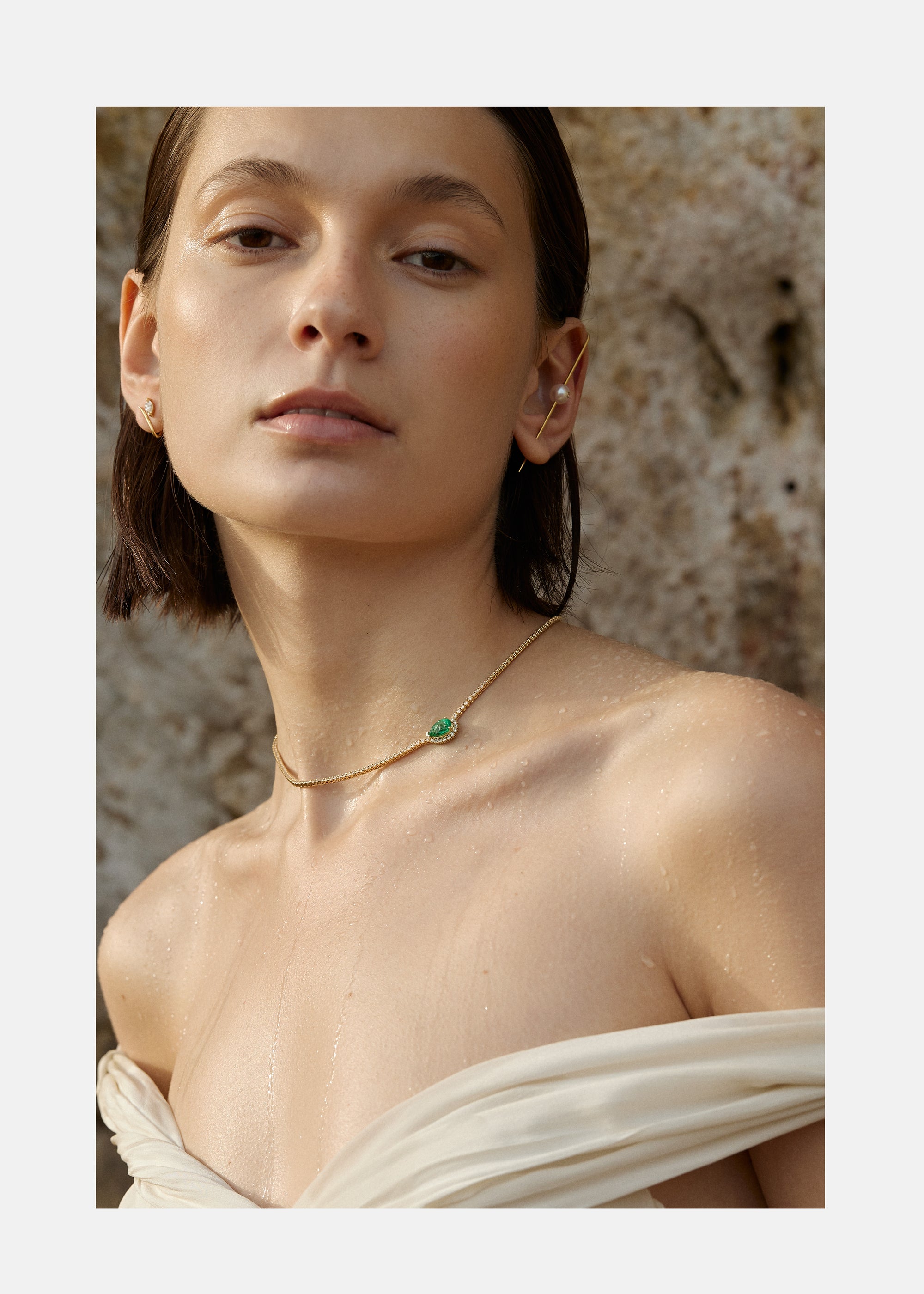 Emerald Trace Diamond Eternity Necklace