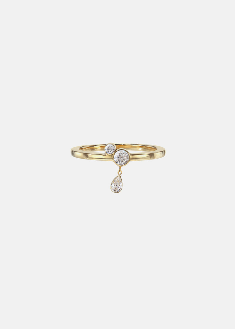 Mini Pear Serif Ring