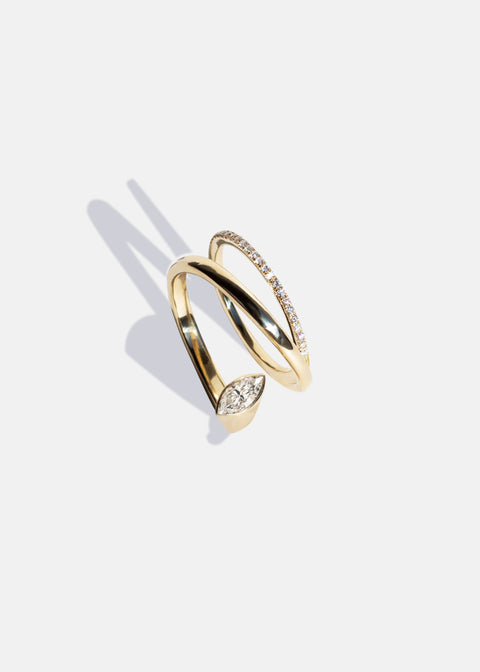 Marquise Double Flare Ring