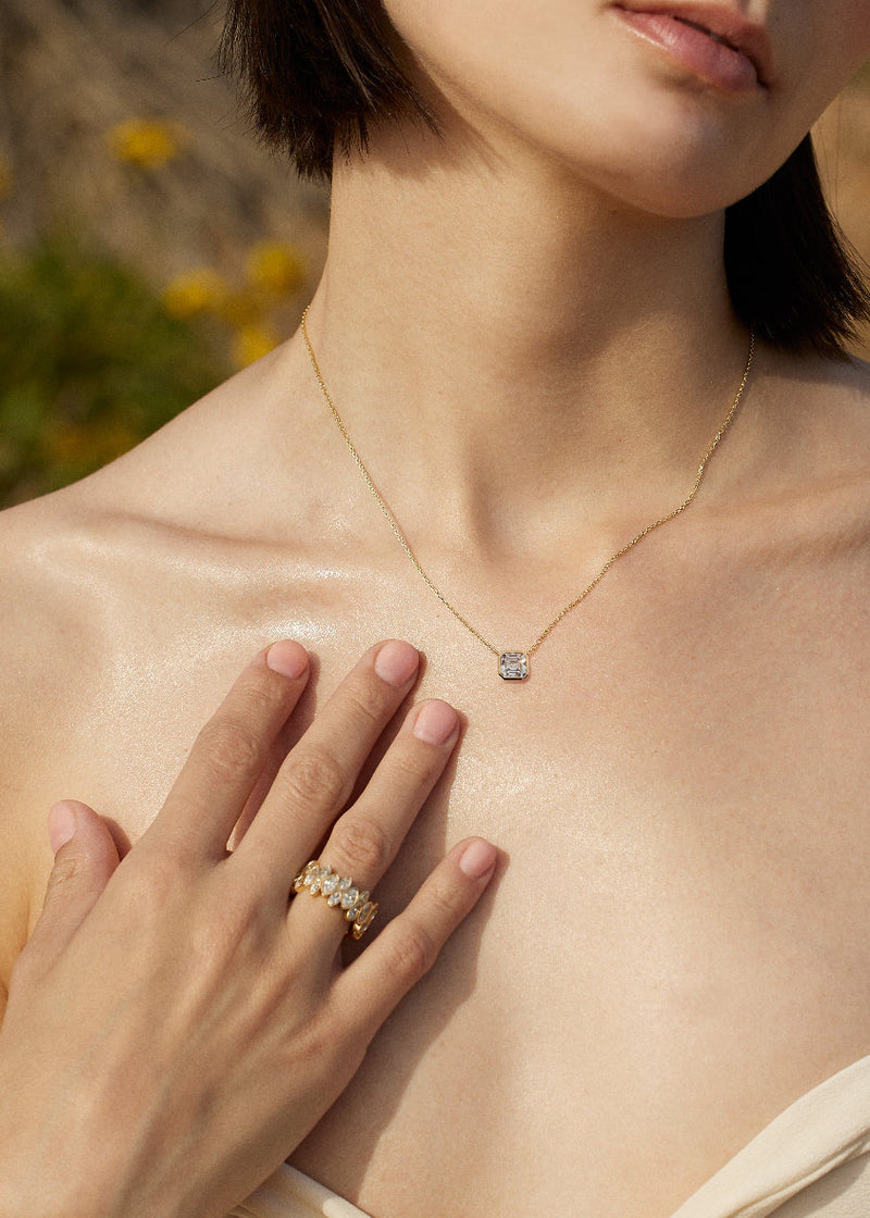 Asscher Diamond Cosma Necklace