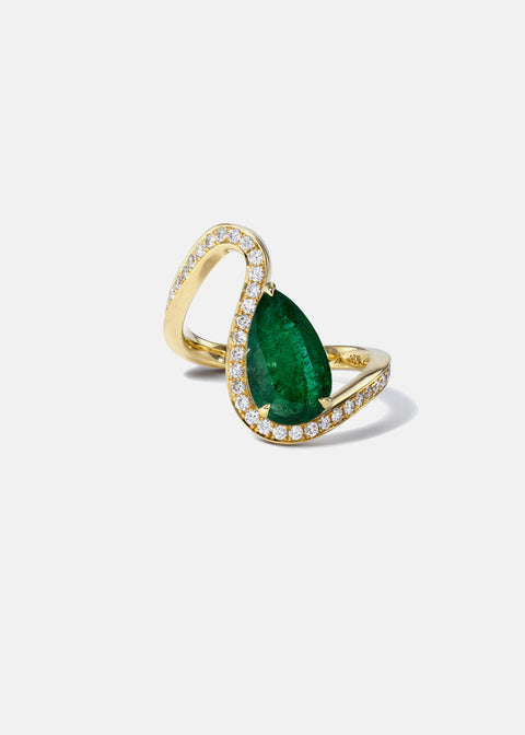 Emerald Trace Pavé Ring