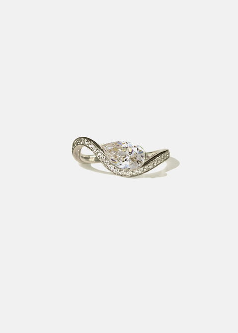 Mini Pear Diamond Trace Pavé Ring