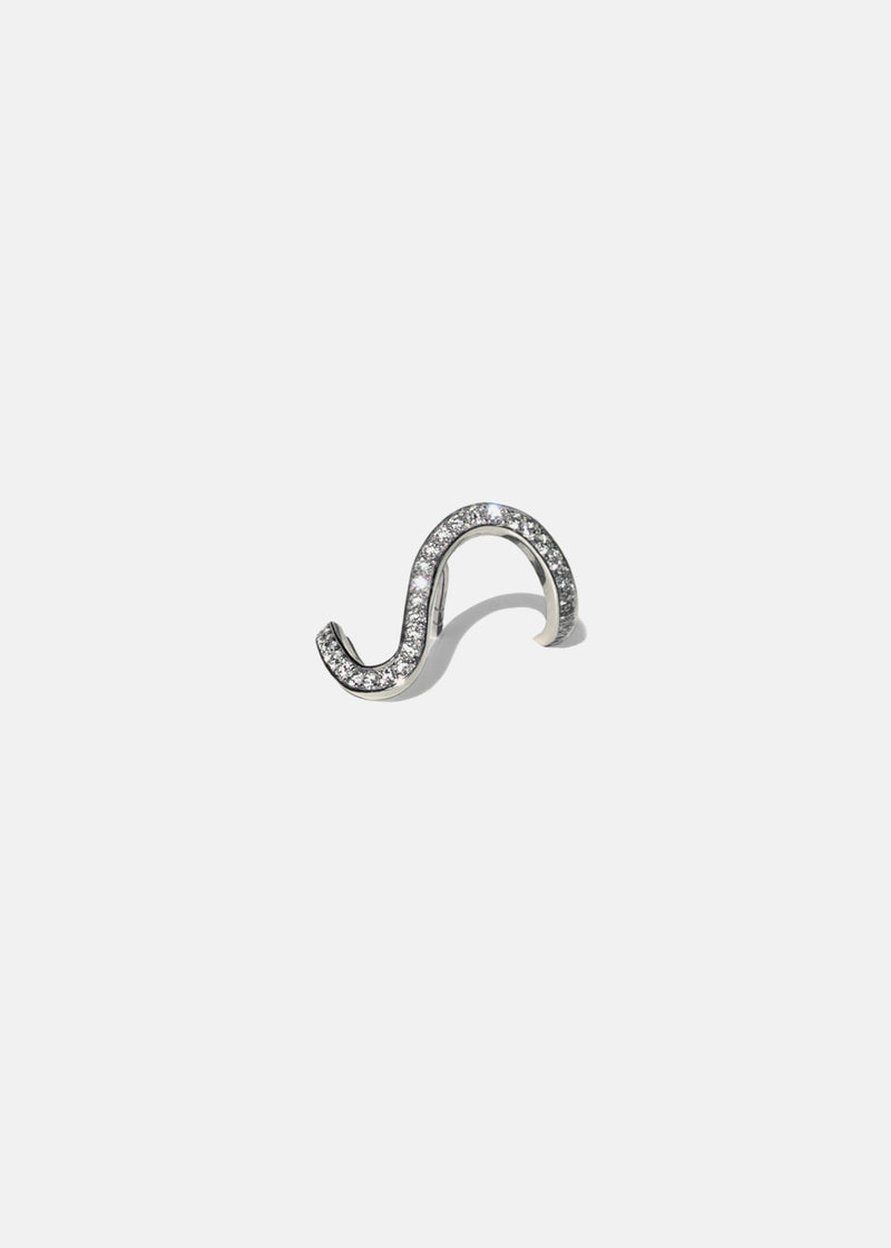 Silver Trace Pavé Earring