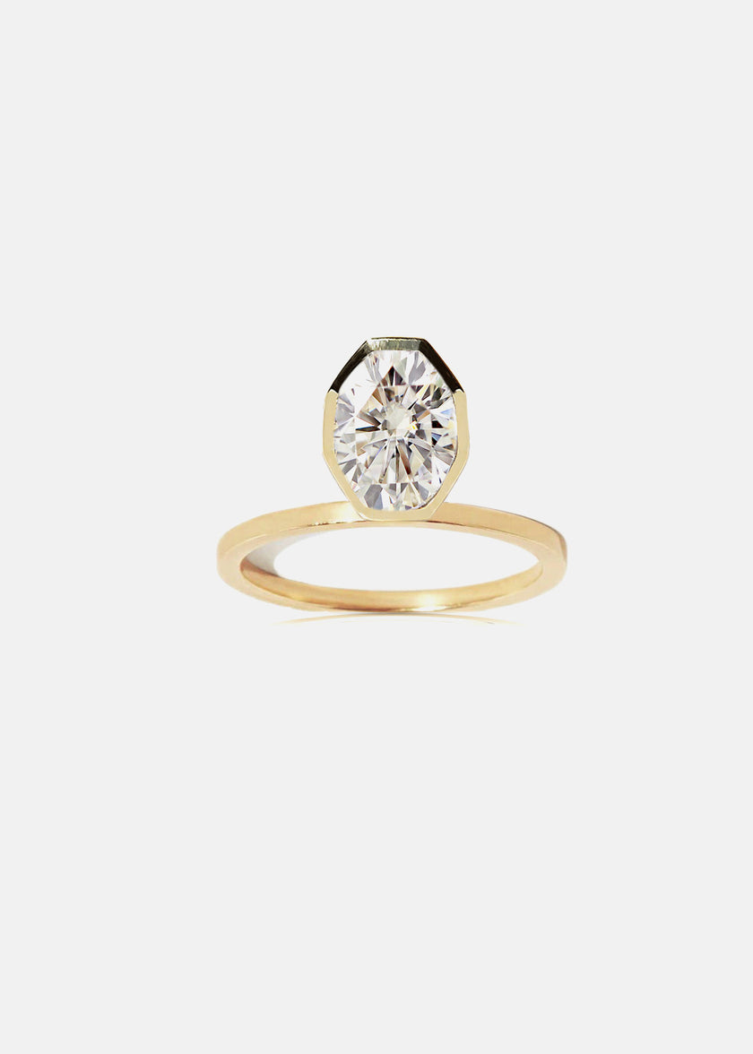 Floating Cosma Oval Diamond Ring