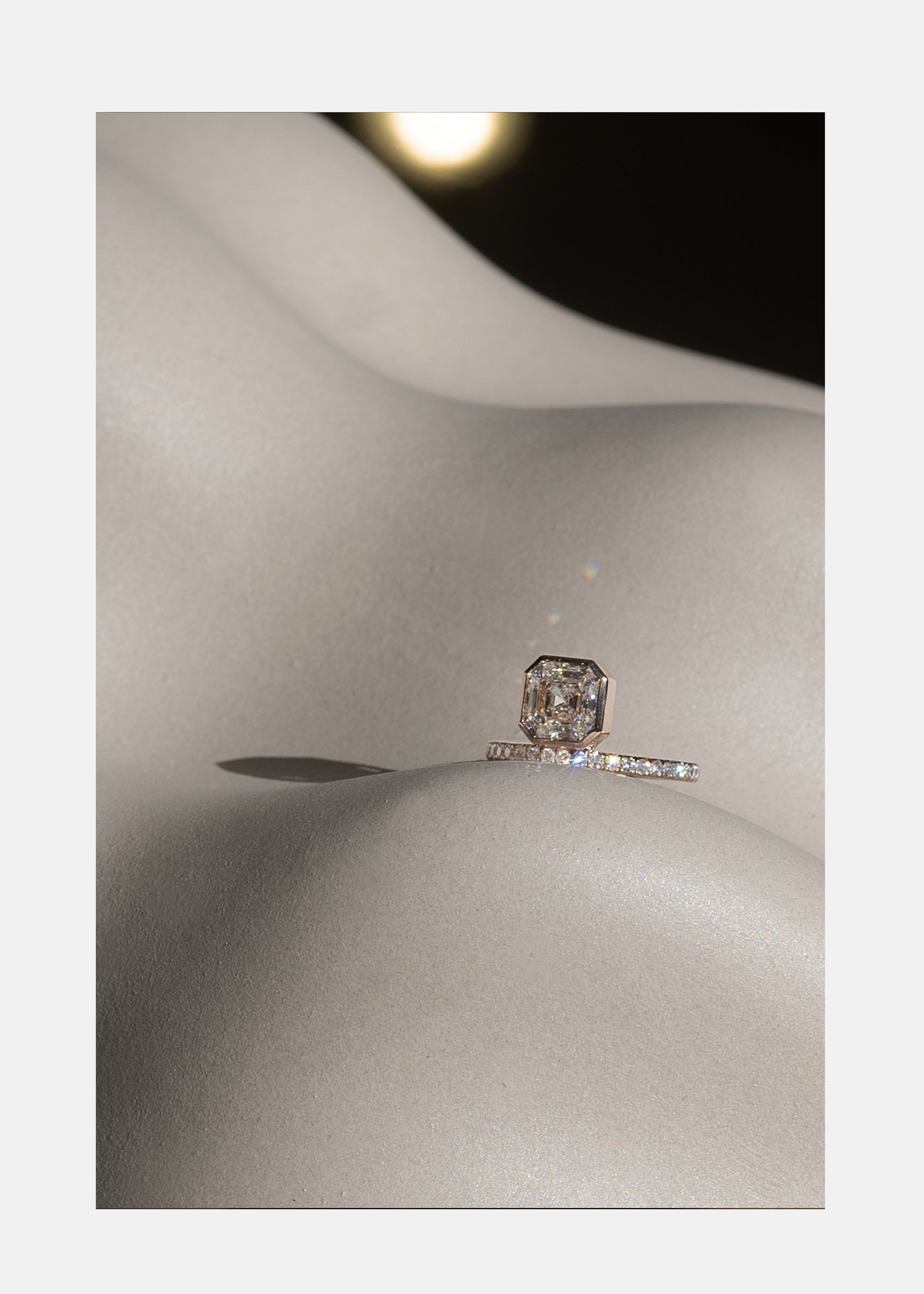 Asscher Diamond Peak Ring