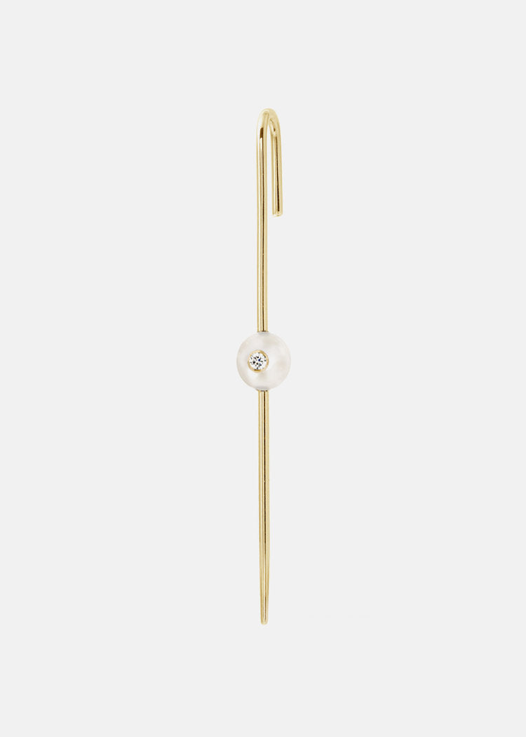 Floating Pearl Ear Pin